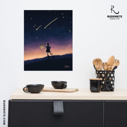 Star Catcher Digital Art Poster