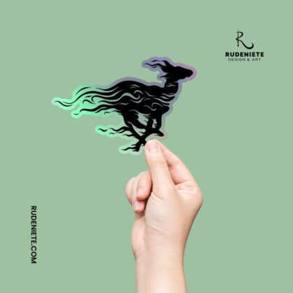 Deer of Shadow Holographic stickers